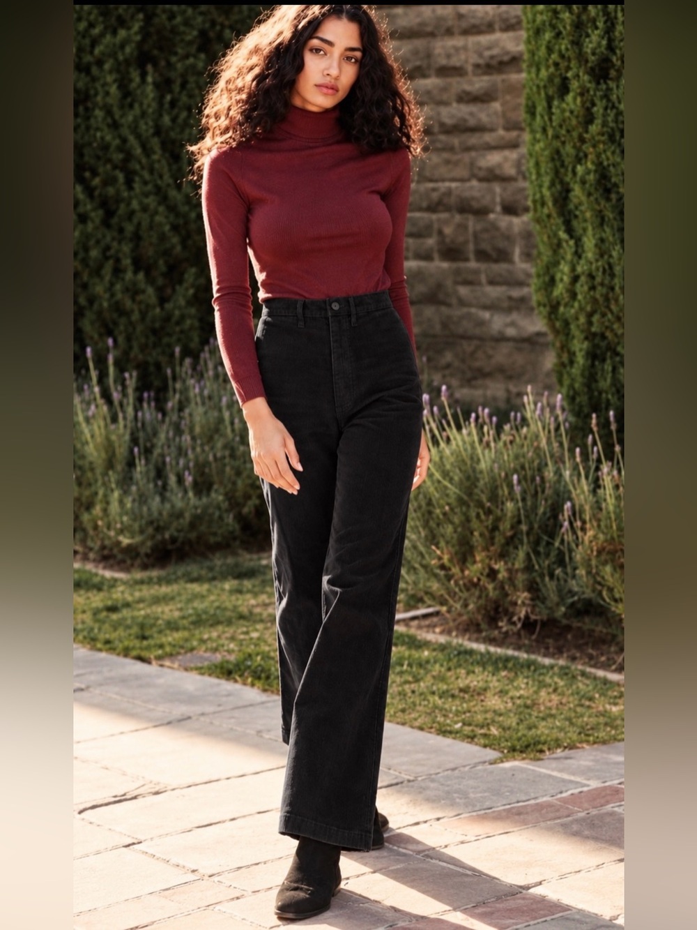 DOEN Melody Corduroy High Rise Straight Leg Pant 27